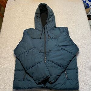 Old Navy Dark Teal Hooded Puffer Jacket - Size Large